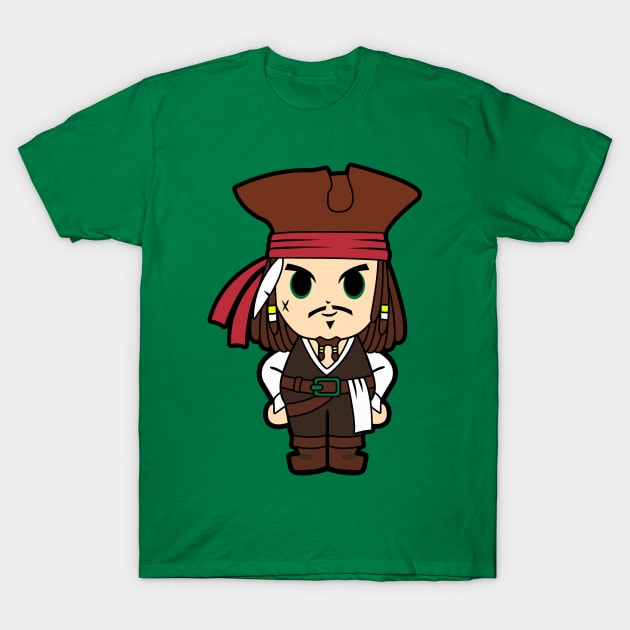 Jack Sparrow Chibi T-Shirt by untitleddada